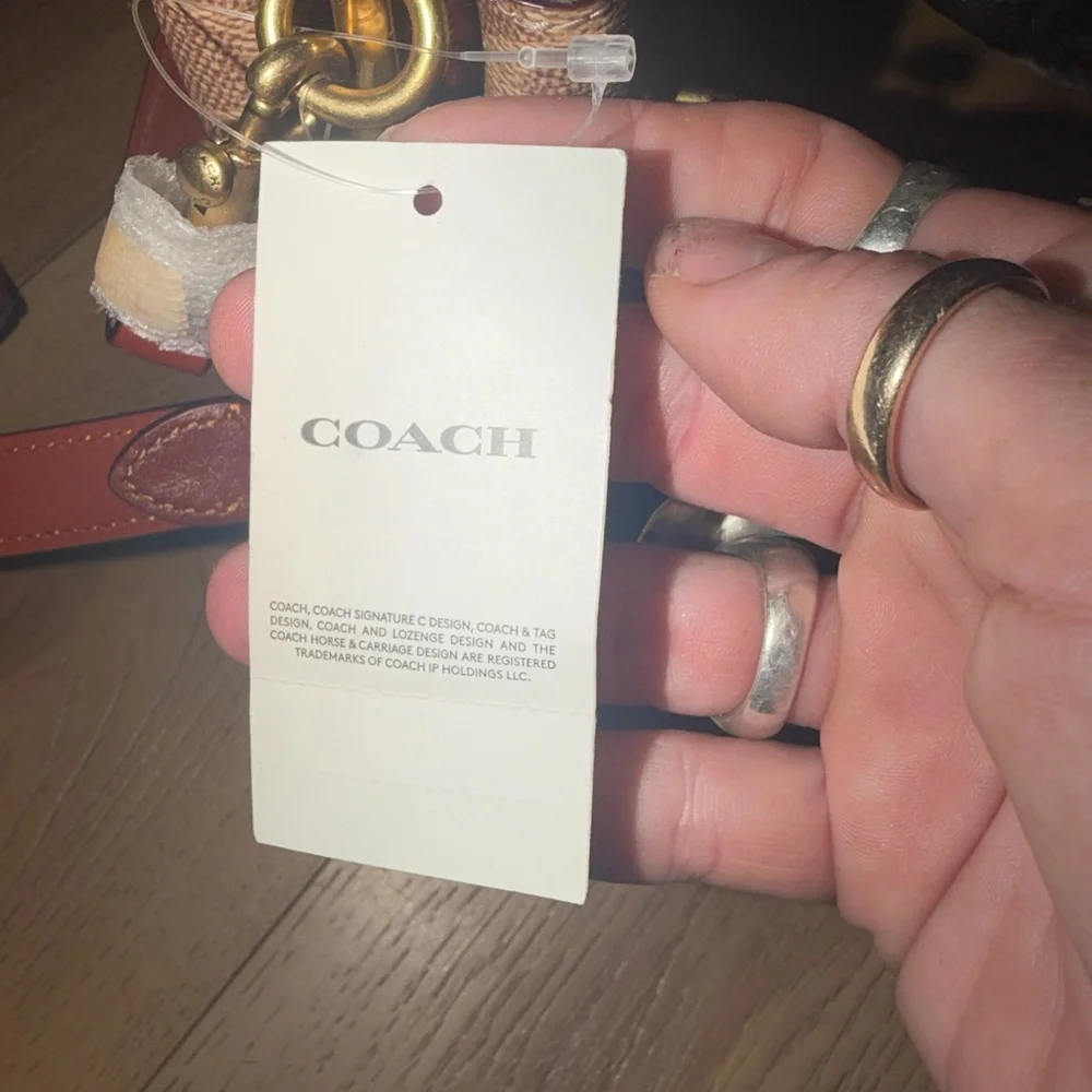 New With Tags Coach Signature Brown Double Zipper Crossbody Bag - Picture 3 of 7